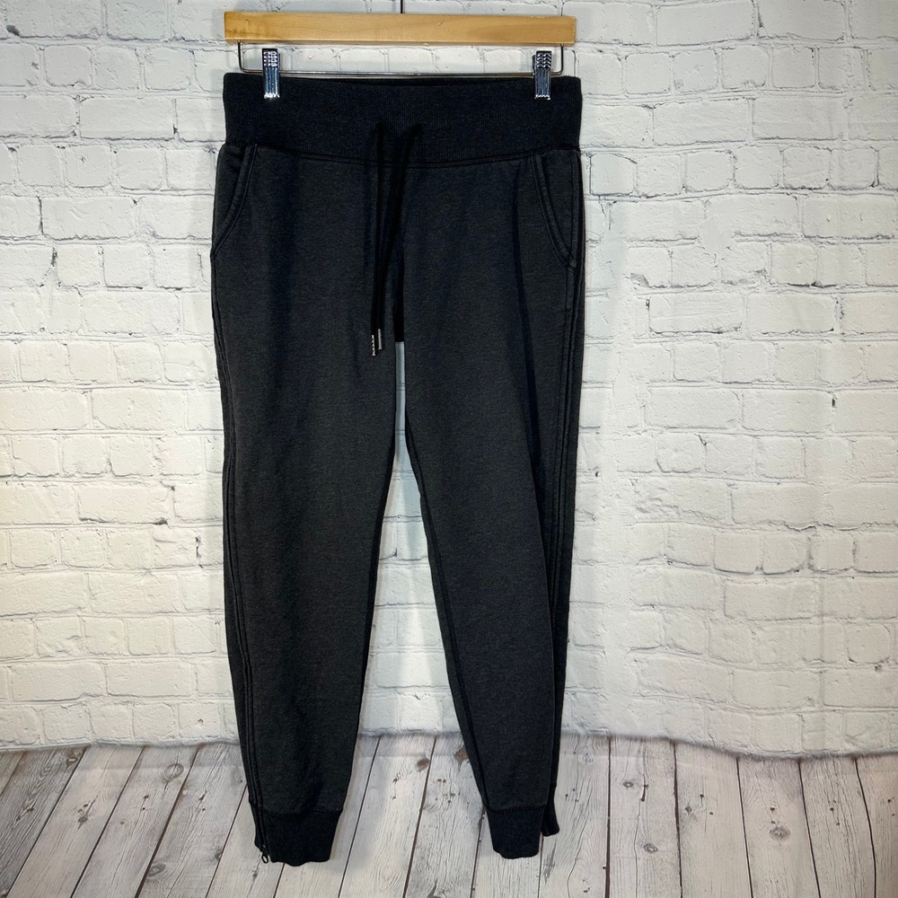 Lululemon No Sweat Full Zip Jogger 6 Gray Sweatpants Pockets Drawstring